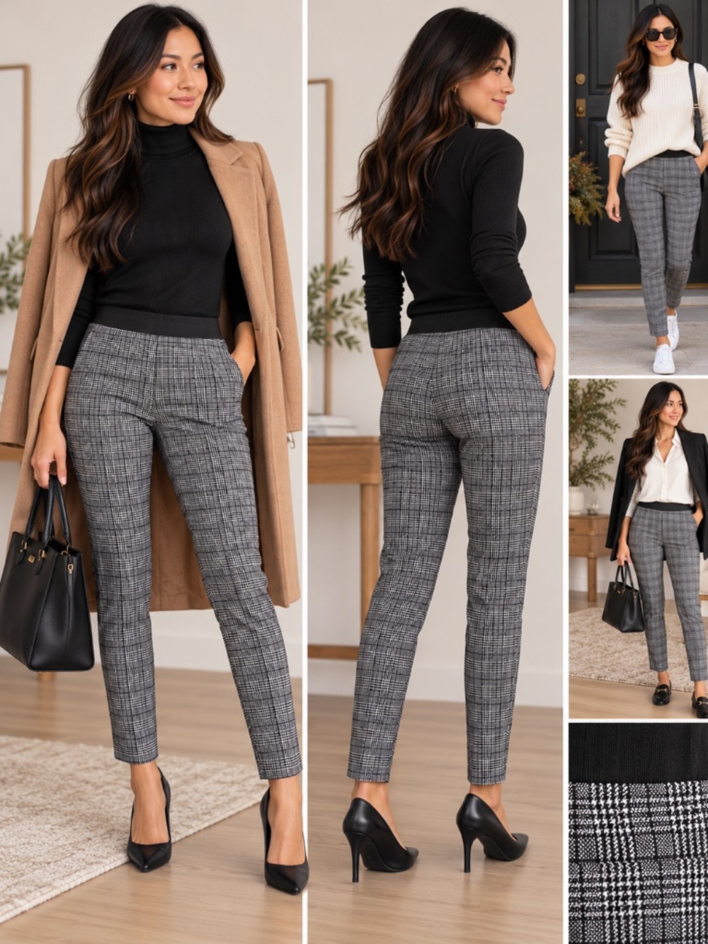 J.Crew Gigi Pant Black White Plaid Houndstooth Skinny Trousers